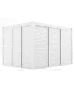 PARETE LATERALE A PANNELLI SCORREVOLI PER PERGOLE RIVIERA "SLIDING BLIND" IN ALLUMINIO BIANCO LATO 4 M